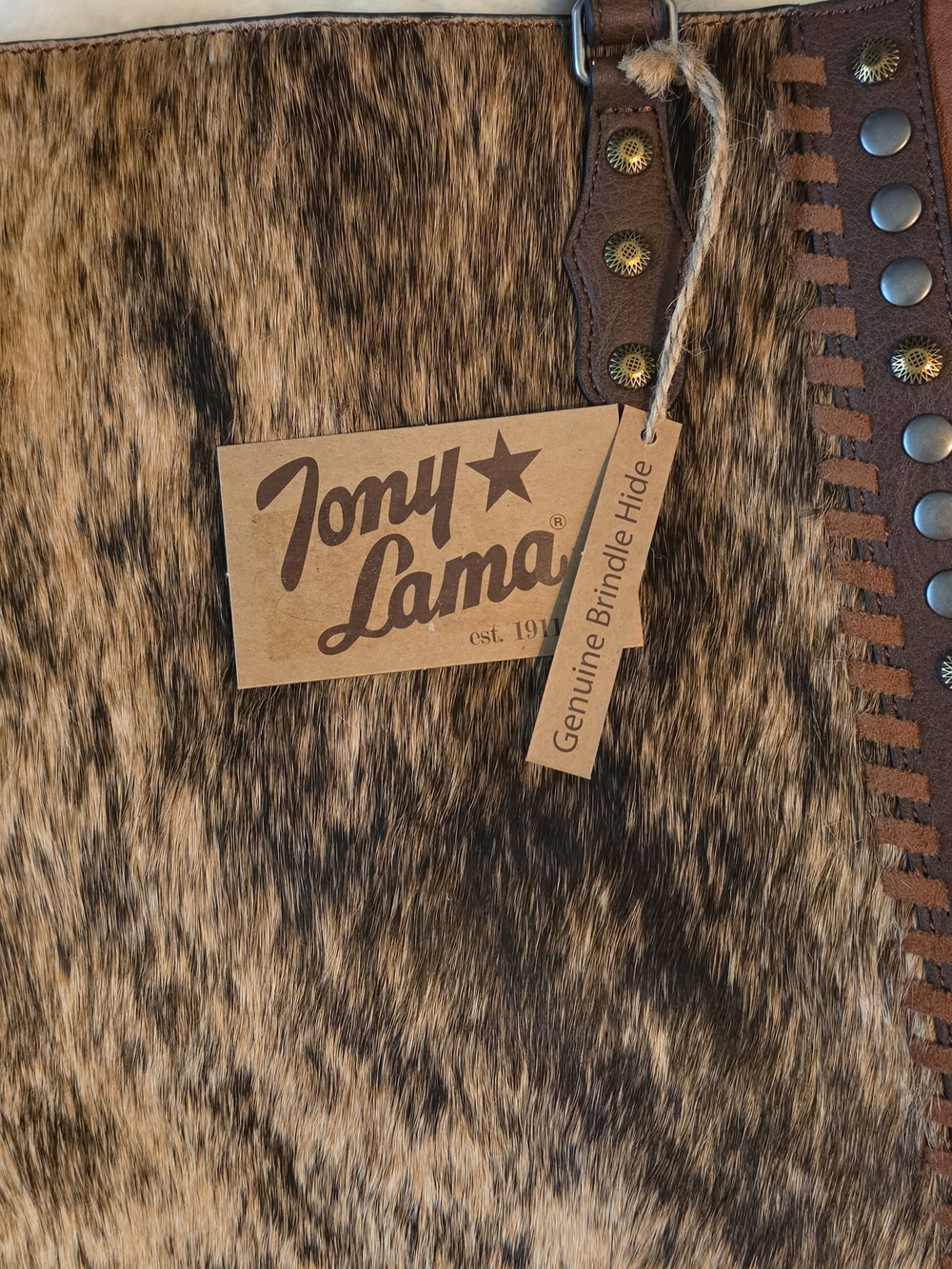 Tony Lama Western Womens Conceal Carry Brindle Hide Tote Bag NWT - Picture 3 of 9